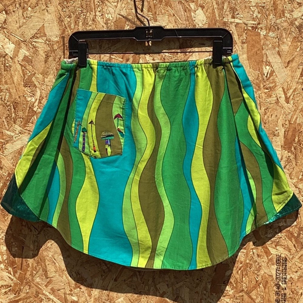 🍄New Handcrafted Mushroom Hemp Mini Skirt M/L Cottagecore Boho Festival Hippie